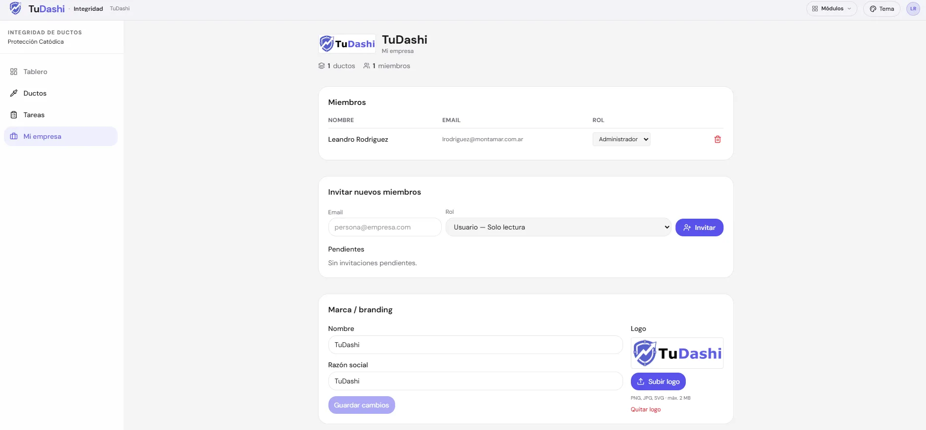 Configuración de empresa